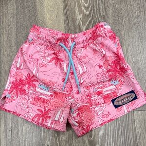 Toddler Vineyard Vines Pink Tropical Print swim Shorts